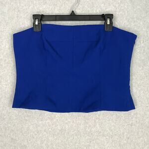 Rachel Zoe Crop Top Womens Large Blue‎ Corset Bustier Nautical Sexy Party Rock